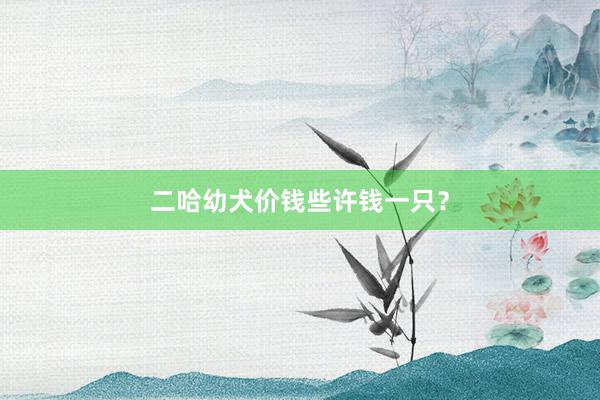 二哈幼犬价钱些许钱一只？